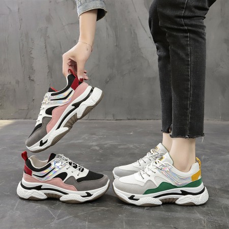Spring and Summer New Breathable Flying Woven Women's Flat Running Sports Shoes